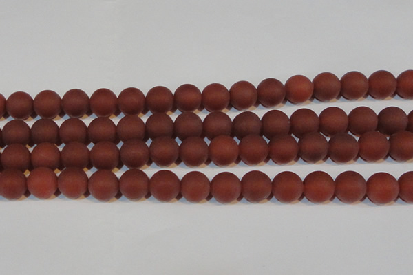 CAG6556 15.5 inches 12mm round matte red agate beads wholesale
