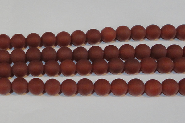 CAG6560 15.5 inches 20mm round matte red agate beads wholesale