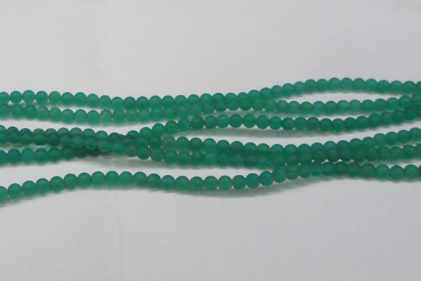 CAG6566 15.5 inches 4mm round matte green agate beads wholesale