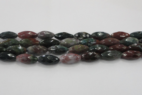 CAG6580 15.5 inches 11*25mm faceted rice Indian agate beads