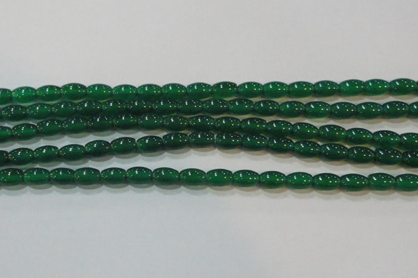 CAG6622 15.5 inches 6*9mm rice green agate gemstone beads