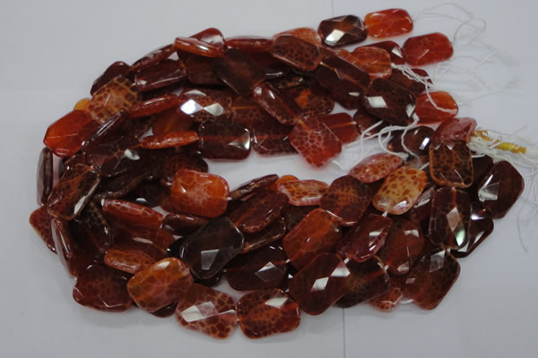 CAG663 15.5 inches 15*20mm faceted rectangle natural fire agate beads