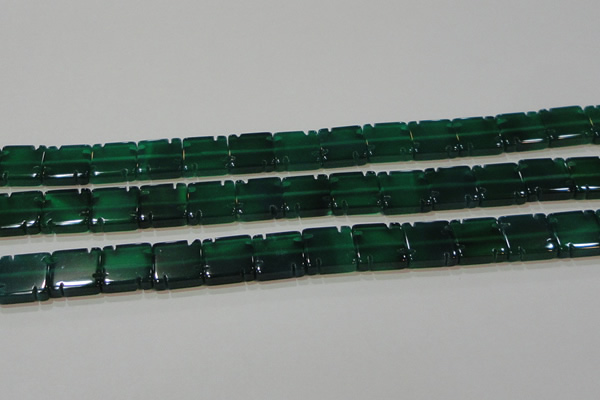 CAG6637 15.5 inches 12*12mm square green agate gemstone beads