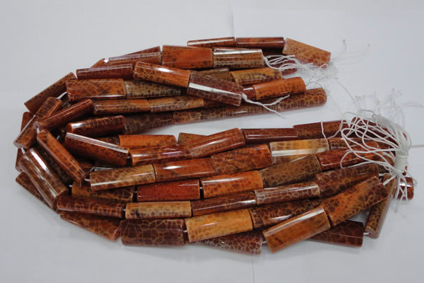 CAG668 15.5 inches 15*35mm rectangle natural fire agate beads