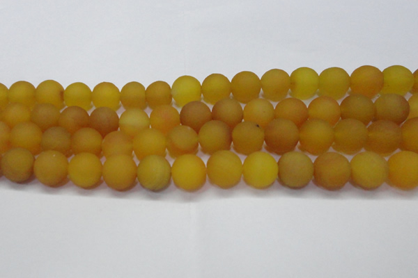 CAG6720 15 inches 8mm round yellow pilates agate beads