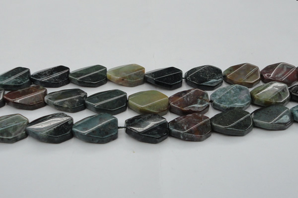 CAG6818 15.5 inches 18*25mm faceted & twisted octagon Indian agate beads
