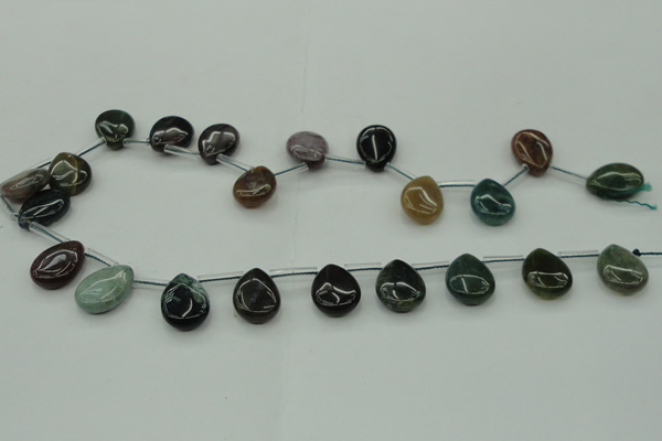 CAG6839 Top drilled 10*14mm flat teardrop Indian agate beads