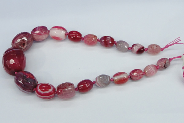 CAG6883 12*14mm - 25*30mm faceted drum dragon veins agate beads