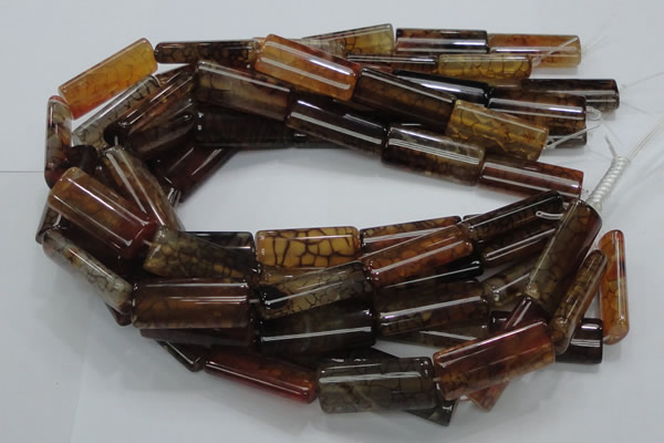 CAG689 15.5 inches 15*35mm rectangle dragon veins agate beads