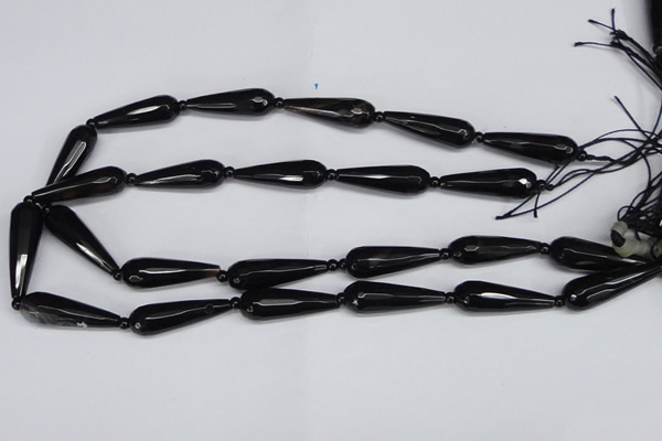 CAG6895 15.5 inches 10*30mm faceted teardrop line agate beads