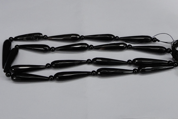 CAG6906 15.5 inches 10*40mm faceted teardrop line agate beads