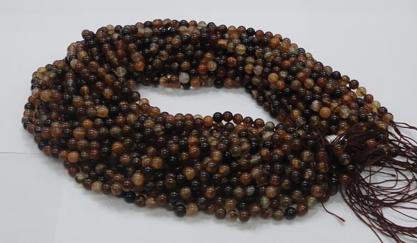 CAG702 15.5 inches 6mm round dragon veins agate beads wholesale