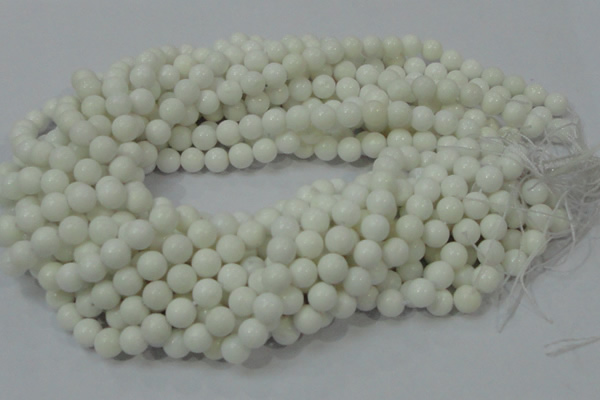 CAG706 15.5 inches 8mm round white agate gemstone beads wholesale
