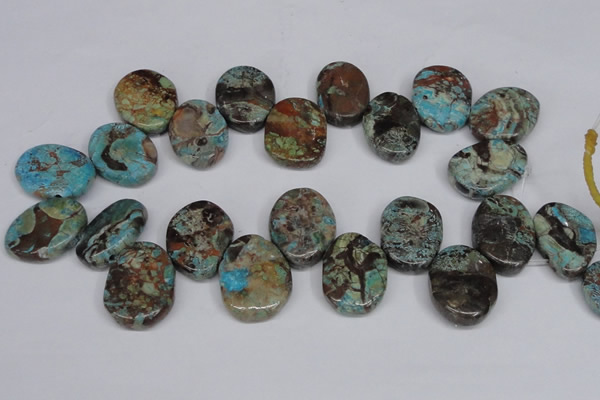 CAG7071 Top drilled 20*30mm - 25*35mm freeform ocean agate beads