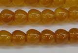 CAG7114 15.5 inches 9*10mm apple-shaped yellow agate gemstone beads