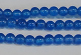 CAG7158 15.5 inches 4mm round blue agate gemstone beads