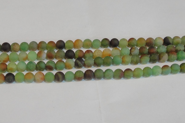 CAG7168 15.5 inches 8mm round matte rainbow agate gemstone beads