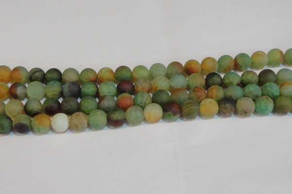 CAG7169 15.5 inches 10mm round matte rainbow agate gemstone beads