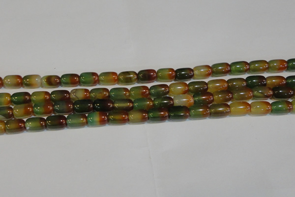 CAG7175 15.5 inches 8*12mm drum rainbow agate gemstone beads