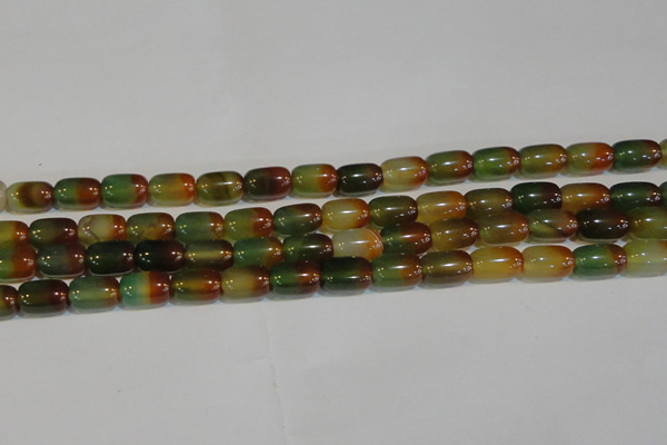 CAG7176 15.5 inches 10*14mm drum rainbow agate gemstone beads