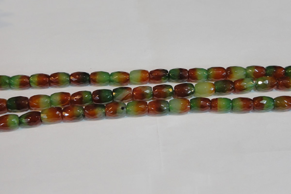 CAG7178 15.5 inches 8*12mm faceted drum rainbow agate gemstone beads