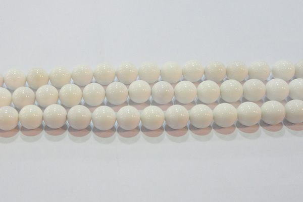 CAG7182 15.5 inches 14mm round white agate gemstone beads
