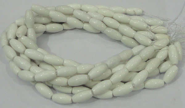 CAG719 15.5 inches 10*20mm rice white agate gemstone beads wholesale