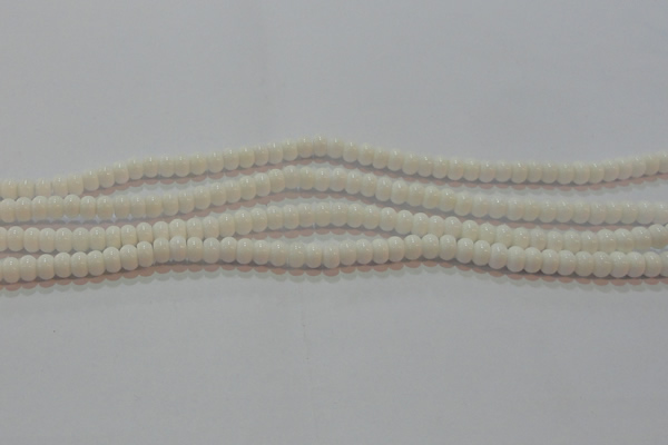 CAG7190 15.5 inches 4*6mm rondelle white agate gemstone beads