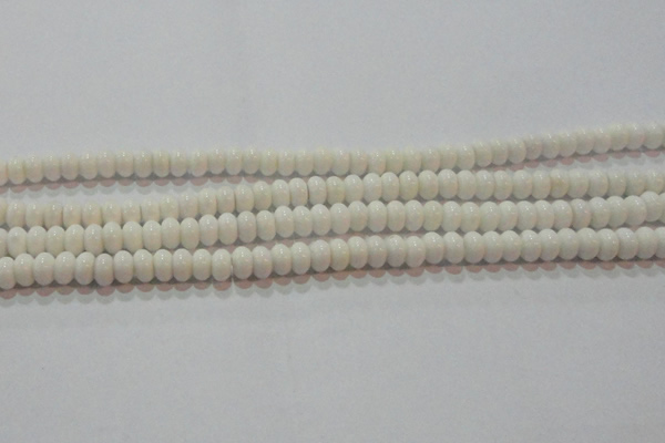 CAG7191 15.5 inches 5*8mm rondelle white agate gemstone beads