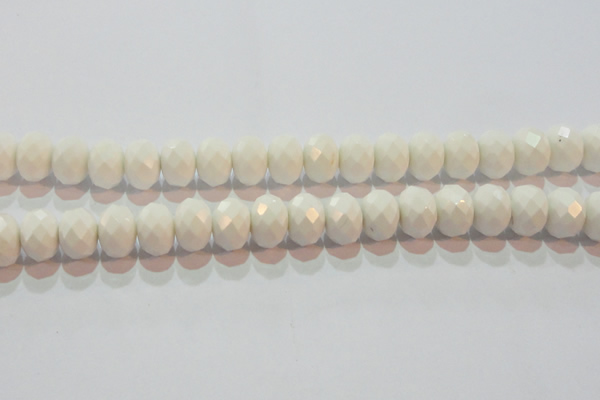 CAG7195 15.5 inches 10*14mm faceted rondelle white agate beads