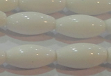 CAG7205 15.5 inches 8*16mm rice white agate gemstone beads