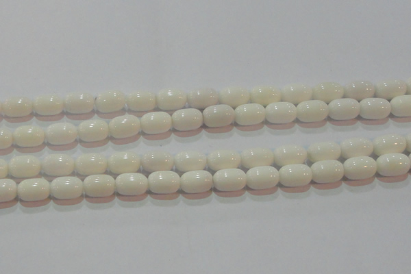 CAG7210 15.5 inches 8*12mm drum white agate gemstone beads