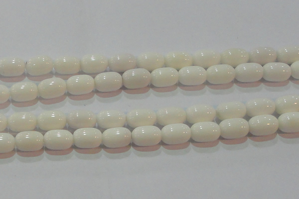 CAG7212 15.5 inches 10*14mm drum white agate gemstone beads