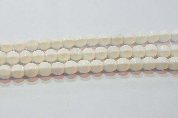 CAG7214 15.5 inches 12*12mm pumpkin white agate gemstone beads