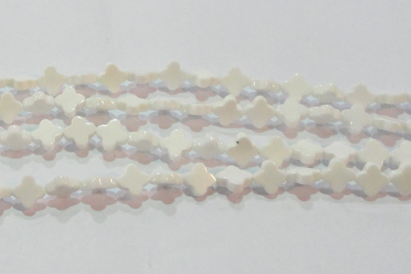 CAG7218 15.5 inches 12*12mm flower white agate gemstone beads
