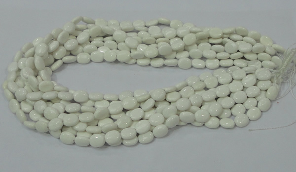 CAG723 15.5 inches 8*10mm oval white agate gemstone beads wholesale
