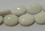 CAG7240 15.5 inches 10*14mm oval white agate gemstone beads