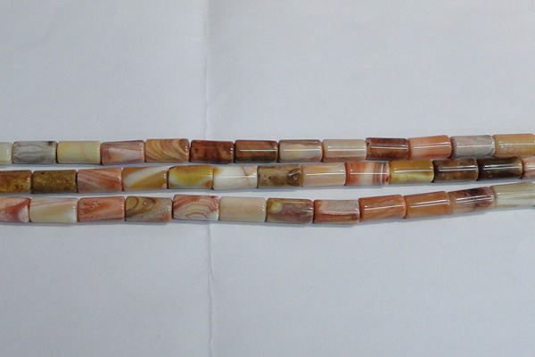 CAG7310 15.5 inches 8*16mm tube red botswana agate beads