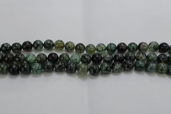 CAG7324 15.5 inches 12mm round dragon veins agate beads wholesale