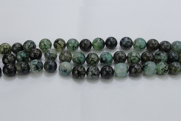 CAG7326 15.5 inches 16mm round dragon veins agate beads wholesale