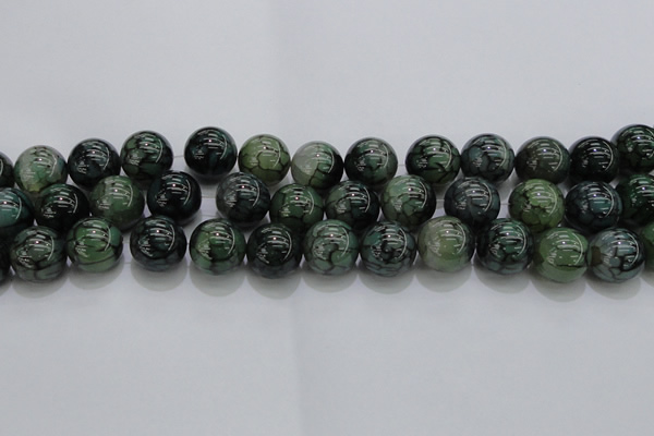 CAG7328 15.5 inches 18mm round dragon veins agate beads wholesale