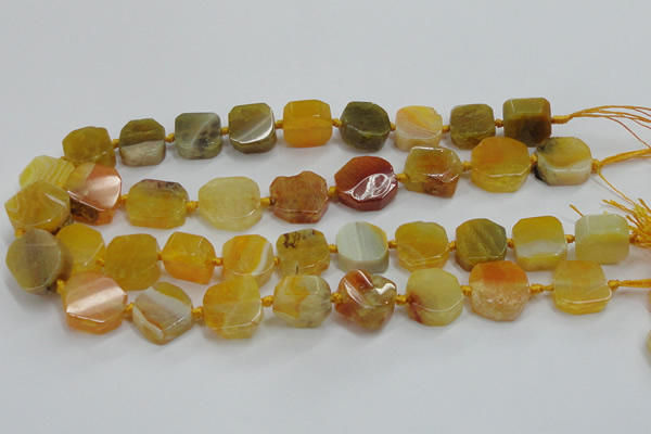 CAG7350 15.5 inches 14*15mm - 16*18mm octagonal dragon veins agate beads
