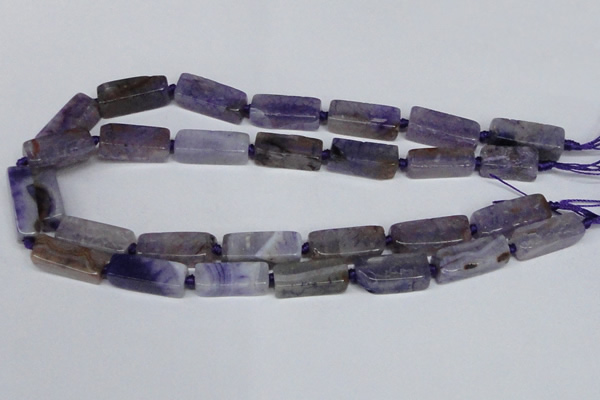 CAG7375 15.5 inches 8*20mm - 10*25mm cuboid dragon veins agate beads