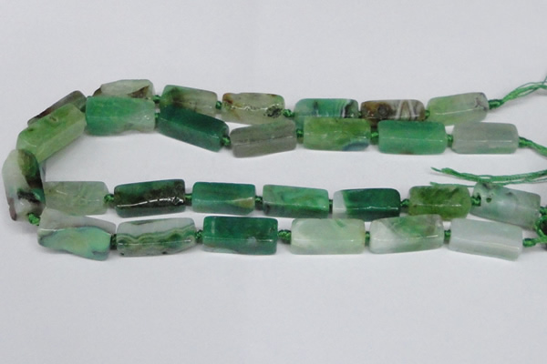 CAG7377 15.5 inches 8*20mm - 10*25mm cuboid dragon veins agate beads