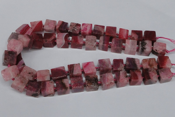 CAG7381 15.5 inches 11*12mm - 13*14mm cube dragon veins agate beads