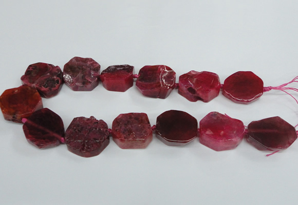 CAG7411 15.5 inches 25*27mm - 30*32mm freeform dragon veins agate beads