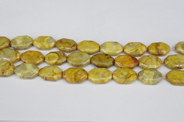 CAG7437 15.5 inches 20*30mm octagonal crazy lace agate beads