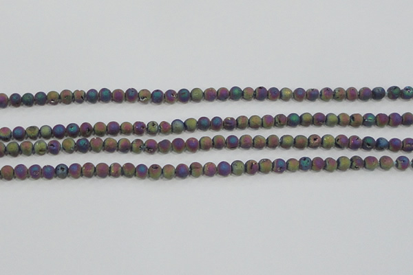 CAG7449 15.5 inches 6mm round plated druzy agate beads wholesale