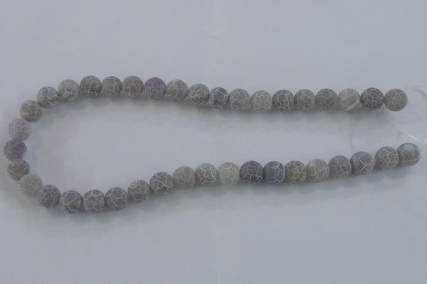 CAG7482 15.5 inches 12mm round frosted agate beads wholesale