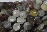 CAG750 15.5 inches 8mm faceted coin botswana agate beads wholesale